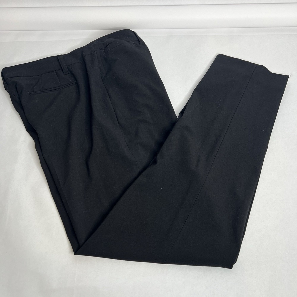 Intro. Casual Elegance Pants Womens Size 12 Black Taper Leg Mid Rise stretch